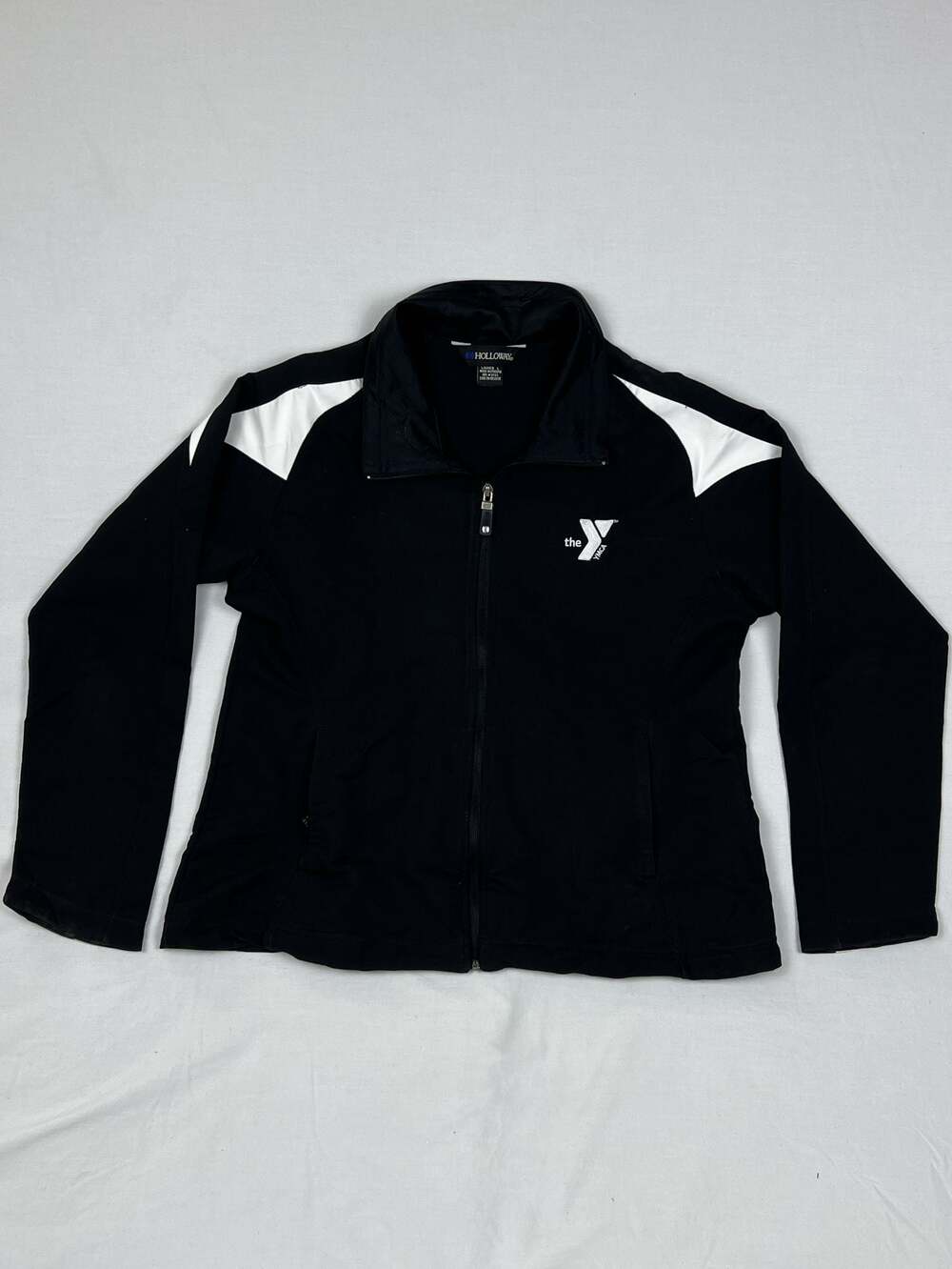 Holloway YMCA Ladies Full Zip Track Jacket Black White Size L